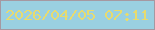文字の大きさ：3、枠の色：a598a1、背景の色：9ad0e1、文字の色：e7db6f 無料ブログパーツのブログ時計