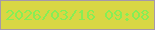 文字の大きさ：5、枠の色：a598aa、背景の色：d8d744、文字の色：86ee55 無料ブログパーツのブログ時計