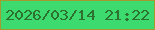 文字の大きさ：3、枠の色：a59a30、背景の色：3dda6f、文字の色：2c712f 無料ブログパーツのブログ時計
