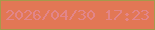 文字の大きさ：4、枠の色：a59a4b、背景の色：e27755、文字の色：e28589 無料ブログパーツのブログ時計