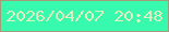文字の大きさ：3、枠の色：a59a7a、背景の色：38faae、文字の色：e0f1bf 無料ブログパーツのブログ時計