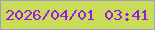 文字の大きさ：4、枠の色：a59bcb、背景の色：c8dc57、文字の色：9919e9 無料ブログパーツのブログ時計