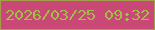 文字の大きさ：1、枠の色：a59c4c、背景の色：ca4876、文字の色：9fc042 無料ブログパーツのブログ時計