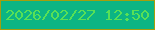 文字の大きさ：2、枠の色：a59e0c、背景の色：0cb583、文字の色：58e056 無料ブログパーツのブログ時計