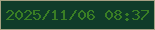 文字の大きさ：1、枠の色：a5a083、背景の色：0f3c29、文字の色：397e25 無料ブログパーツのブログ時計