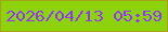文字の大きさ：1、枠の色：a5a118、背景の色：8dd20b、文字の色：8d3af6 無料ブログパーツのブログ時計