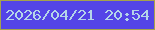 文字の大きさ：4、枠の色：a5a24c、背景の色：5444e7、文字の色：b5d4e9 無料ブログパーツのブログ時計