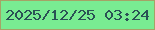 文字の大きさ：1、枠の色：a5a366、背景の色：79ec92、文字の色：2a5255 無料ブログパーツのブログ時計