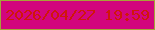文字の大きさ：5、枠の色：a5a438、背景の色：d2067d、文字の色：d0160a 無料ブログパーツのブログ時計