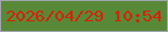 文字の大きさ：5、枠の色：a5a4b4、背景の色：588937、文字の色：db1e07 無料ブログパーツのブログ時計