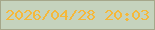 文字の大きさ：2、枠の色：a5a78a、背景の色：c5d3bd、文字の色：f5b83a 無料ブログパーツのブログ時計