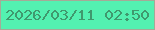 文字の大きさ：1、枠の色：a5aa97、背景の色：53f1b1、文字の色：3f996e 無料ブログパーツのブログ時計