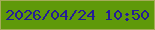 文字の大きさ：4、枠の色：a5ac59、背景の色：5f9909、文字の色：241c97 無料ブログパーツのブログ時計