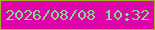 文字の大きさ：1、枠の色：a5ae2d、背景の色：df04a9、文字の色：81df7c 無料ブログパーツのブログ時計