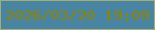 文字の大きさ：5、枠の色：a5ae6d、背景の色：4884a4、文字の色：8f8301 無料ブログパーツのブログ時計