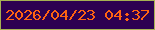 文字の大きさ：3、枠の色：a5b252、背景の色：2d0151、文字の色：ff6412 無料ブログパーツのブログ時計