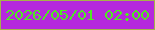 文字の大きさ：4、枠の色：a5b349、背景の色：b528dd、文字の色：4de922 無料ブログパーツのブログ時計