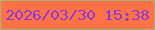 文字の大きさ：3、枠の色：a5b374、背景の色：ff7245、文字の色：893ad8 無料ブログパーツのブログ時計