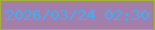 文字の大きさ：4、枠の色：a5b42d、背景の色：a37ea8、文字の色：39b1fc 無料ブログパーツのブログ時計