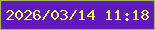 文字の大きさ：5、枠の色：a5b761、背景の色：6119be、文字の色：f7f45e 無料ブログパーツのブログ時計