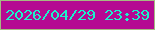 文字の大きさ：4、枠の色：a5ba82、背景の色：b50a92、文字の色：1bf3cb 無料ブログパーツのブログ時計