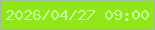 文字の大きさ：5、枠の色：a5ba98、背景の色：90e618、文字の色：c3fe97 無料ブログパーツのブログ時計