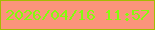 文字の大きさ：4、枠の色：a5bb01、背景の色：fb947b、文字の色：83fd0c 無料ブログパーツのブログ時計