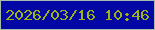 文字の大きさ：1、枠の色：a5bbab、背景の色：0307a3、文字の色：9cb311 無料ブログパーツのブログ時計