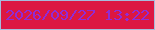 文字の大きさ：4、枠の色：a5bcdc、背景の色：dc1742、文字の色：902bd6 無料ブログパーツのブログ時計