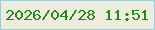 文字の大きさ：4、枠の色：a5cad3、背景の色：eceddc、文字の色：2a861e 無料ブログパーツのブログ時計