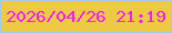 文字の大きさ：4、枠の色：a5cae6、背景の色：edca43、文字の色：ee1ff4 無料ブログパーツのブログ時計