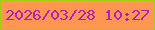 文字の大きさ：4、枠の色：a5cb13、背景の色：ff9652、文字の色：b220b6 無料ブログパーツのブログ時計