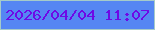 文字の大きさ：3、枠の色：a5cbc9、背景の色：5586f3、文字の色：6e09e6 無料ブログパーツのブログ時計