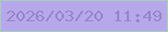 文字の大きさ：4、枠の色：a5ceb9、背景の色：b7a8ec、文字の色：9586c7 無料ブログパーツのブログ時計