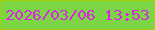 文字の大きさ：5、枠の色：a5d10c、背景の色：7cd544、文字の色：dc24e4 無料ブログパーツのブログ時計