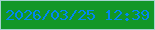 文字の大きさ：4、枠の色：a5d3ce、背景の色：129727、文字の色：0087f1 無料ブログパーツのブログ時計