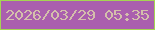 文字の大きさ：5、枠の色：a5d453、背景の色：aa5fae、文字の色：d4bfab 無料ブログパーツのブログ時計