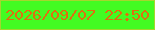 文字の大きさ：4、枠の色：a5d62e、背景の色：43fb22、文字の色：df6f0f 無料ブログパーツのブログ時計