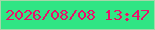文字の大きさ：3、枠の色：a5d7a9、背景の色：30e584、文字の色：e90e6a 無料ブログパーツのブログ時計
