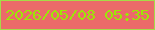 文字の大きさ：2、枠の色：a5db47、背景の色：eb6a69、文字の色：9ce706 無料ブログパーツのブログ時計
