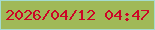 文字の大きさ：2、枠の色：a5dccf、背景の色：a0b957、文字の色：cc0627 無料ブログパーツのブログ時計