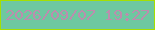 文字の大きさ：4、枠の色：a5df01、背景の色：6ec8a0、文字の色：bc8dae 無料ブログパーツのブログ時計