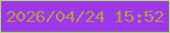 文字の大きさ：3、枠の色：a5e065、背景の色：9e37e7、文字の色：b19951 無料ブログパーツのブログ時計