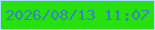 文字の大きさ：4、枠の色：a5e1fc、背景の色：29e00f、文字の色：3285bf 無料ブログパーツのブログ時計