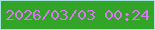 文字の大きさ：1、枠の色：a5e2dc、背景の色：32a528、文字の色：d778ee 無料ブログパーツのブログ時計