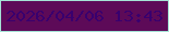 文字の大きさ：1、枠の色：a5e3d6、背景の色：5d0a58、文字の色：39006e 無料ブログパーツのブログ時計