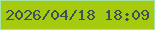 文字の大きさ：2、枠の色：a5e4a9、背景の色：a6ca0e、文字の色：3a515a 無料ブログパーツのブログ時計