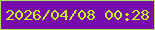 文字の大きさ：5、枠の色：a5e765、背景の色：770bac、文字の色：c6f612 無料ブログパーツのブログ時計
