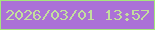 文字の大きさ：5、枠の色：a5e77c、背景の色：ab71d7、文字の色：c3de9e 無料ブログパーツのブログ時計