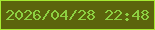 文字の大きさ：1、枠の色：a5ea32、背景の色：5b640c、文字の色：8dd041 無料ブログパーツのブログ時計